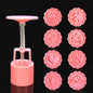 DIY Fondant Cake Mold Biscuit Cookie Cutters Baking Tools with 8 PCS Round Cartoon Patterns, 8 PCS Round Cartoon Patterns(Pink)