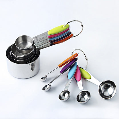 kn650 10-in-1-Messlöffel-Set aus buntem Edelstahl, Kuchenform-Backwerkzeug-Set, 10-in-1-Messlöffel (bunt)