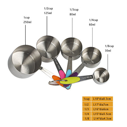 kn650 10-in-1-Messlöffel-Set aus buntem Edelstahl, Kuchenform-Backwerkzeug-Set, 10-in-1-Messlöffel (bunt)