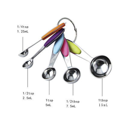 kn650 10-in-1-Messlöffel-Set aus buntem Edelstahl, Kuchenform-Backwerkzeug-Set, 10-in-1-Messlöffel (bunt)