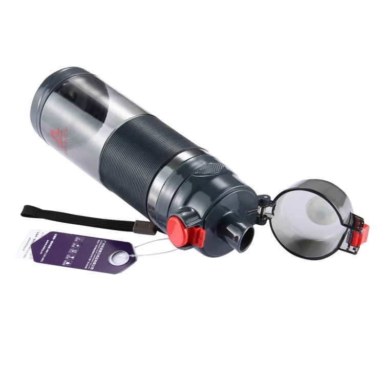 Teloy TNY-9601 650 ml tragbare Space Cup-Flasche mit Schnappverschluss, anwendbare Wassertemperatur: ﹣20 ~ 120 Grad Celsius, TNY-9601 (Dunkelgrau + Rot)