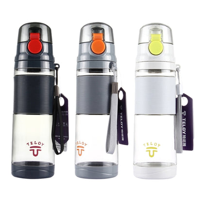 Teloy TNY-9601 650 ml tragbare Space Cup-Flasche mit Schnappverschluss, anwendbare Wassertemperatur: ﹣20 ~ 120 Grad Celsius, TNY-9601 (Dunkelgrau + Rot)