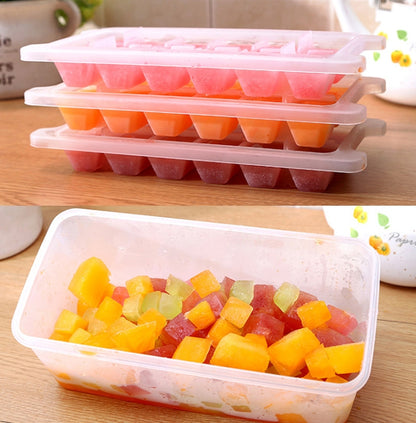Kleine quadratische Eisformschalen, mehrschichtige Form mit Deckel, Eisaufbewahrungsbox, 2 Schichten, 2 Schichten