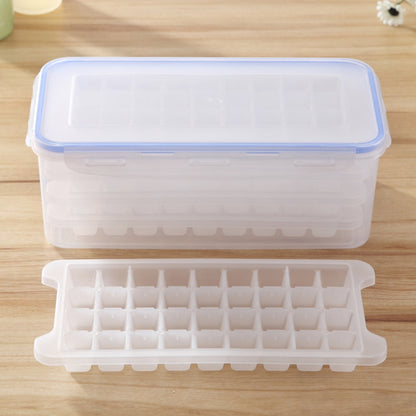 Kleine quadratische Eisformschalen, mehrschichtige Form mit Deckel, Eisaufbewahrungsbox, 4 Schichten, 4 Schichten
