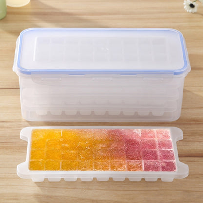 Kleine quadratische Eisformschalen, mehrschichtige Form mit Deckel, Eisaufbewahrungsbox, 4 Schichten, 4 Schichten