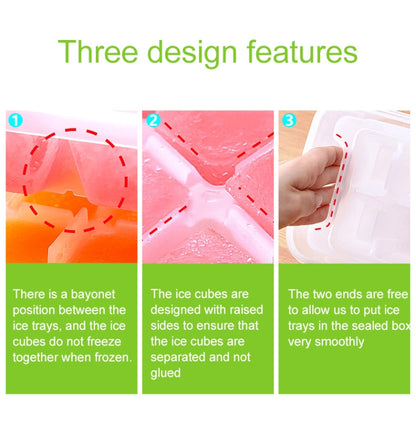 Kleine quadratische Eisformschalen, mehrschichtige Form mit Deckel, Eisaufbewahrungsbox, 5 Schichten, 5 Schichten