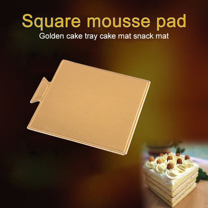 100 / Packung Kleine Quadratische Kuchen Pappunterlage Dicke Starre Goldene Kuchenmousse Kuchenmatte, Kleines Quadrat
