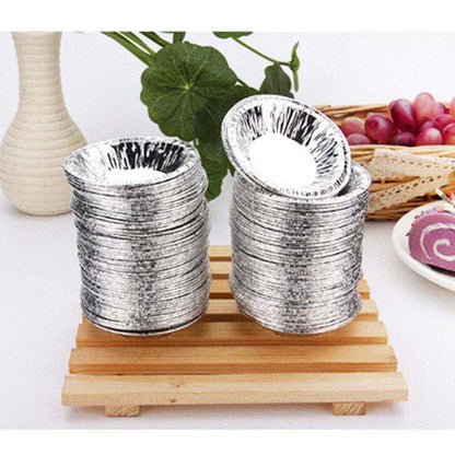 100pcs / Pack Aluminum Foil Egg Tart Cup Cake Holder, Size: 7.5 x 4 x 2cm