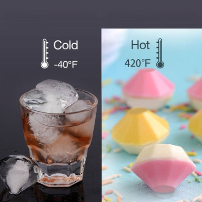 Neue 3D-Eiswürfelform mit 4 Mulden, Diamantform, für Bars, Partys, Silikonschalen, Schokoladenform, Küchenwerkzeug, Diamantform