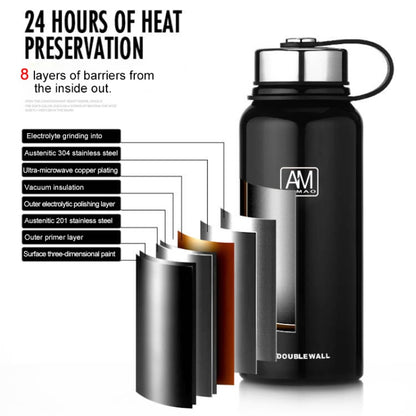 610 ml Outdoor-Vakuum-Edelstahl-Wärmeisolierbecher, tragbare Sportflasche mit großem Fassungsvermögen (Color : 610ml)