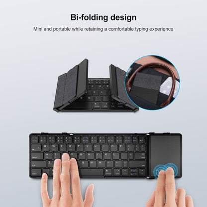 B1053 Leather Portable Tri-Fold Bluetooth Keyboard