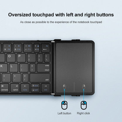 B1053 Leather Portable Tri-Fold Bluetooth Keyboard