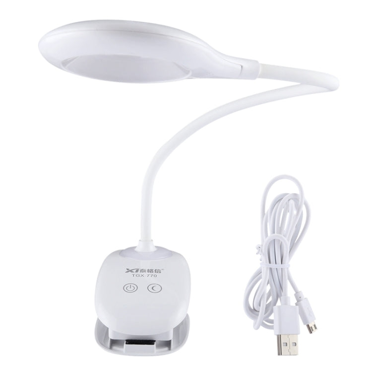 Flexibles Augenschutzlicht mit 28 LEDs, Schwanenhals, Hohlring-Design, Clip und kleiner Nachtlichtfunktion, TGX-770