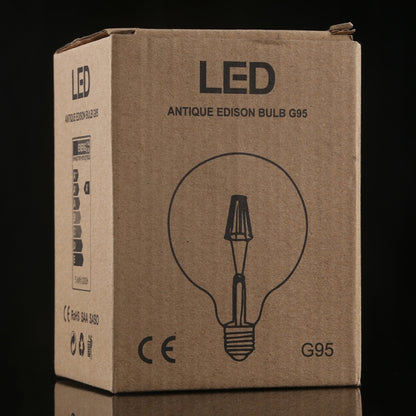 G95 E27 4W 4 LEDs 450 LM 3000K Retro Dimmbare LED-Glühfaden-Glühbirne Energiesparlampe, AC 220V, G95 4W Warmweiß