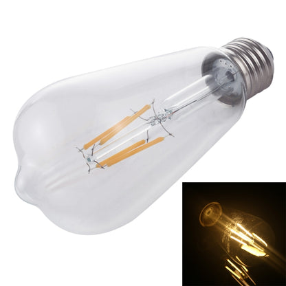 ST64 E27 4W 4 LEDs 600 LM 3000K Retro Dimmbare LED-Glühfaden-Glühbirne Energiesparlampe, AC 220V, ST64 4W Warmweiß