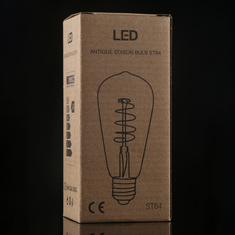 ST64 E27 4W 4 LEDs 600 LM 3000K Retro Dimmbare LED-Glühfaden-Glühbirne Energiesparlampe, AC 220V, ST64 4W Warmweiß