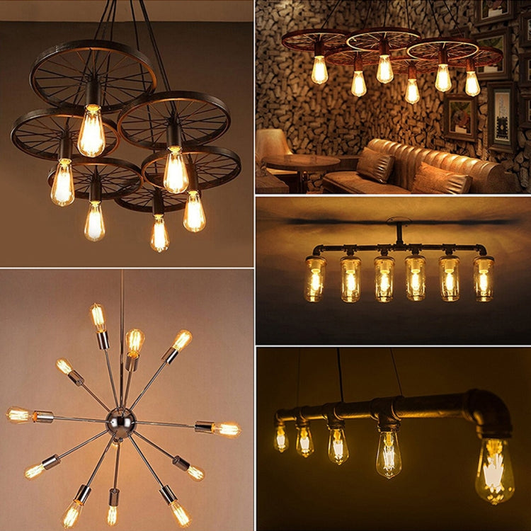 ST64 E27 4W 4 LEDs 600 LM 3000K Retro Dimmbare LED-Glühfaden-Glühbirne Energiesparlampe, AC 220V, ST64 4W Warmweiß