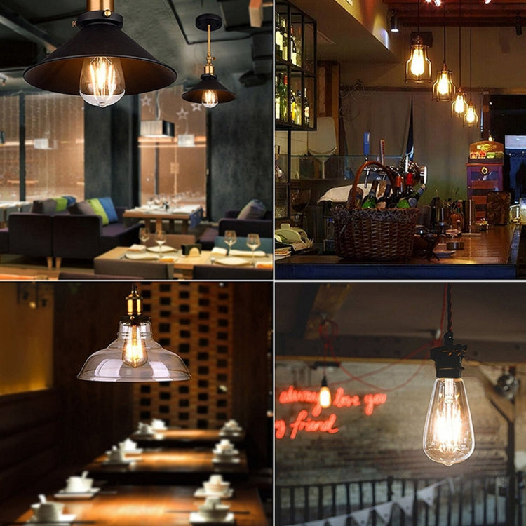 ST64 E27 4W 4 LEDs 600 LM 3000K Retro Dimmbare LED-Glühfaden-Glühbirne Energiesparlampe, AC 220V, ST64 4W Warmweiß