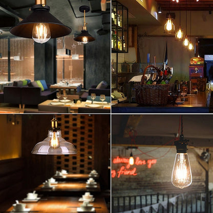 ST64 E27 4W 4 LEDs 600 LM 3000K Retro Dimmbare LED-Glühfaden-Glühbirne Energiesparlampe, AC 220V, ST64 4W Warmweiß