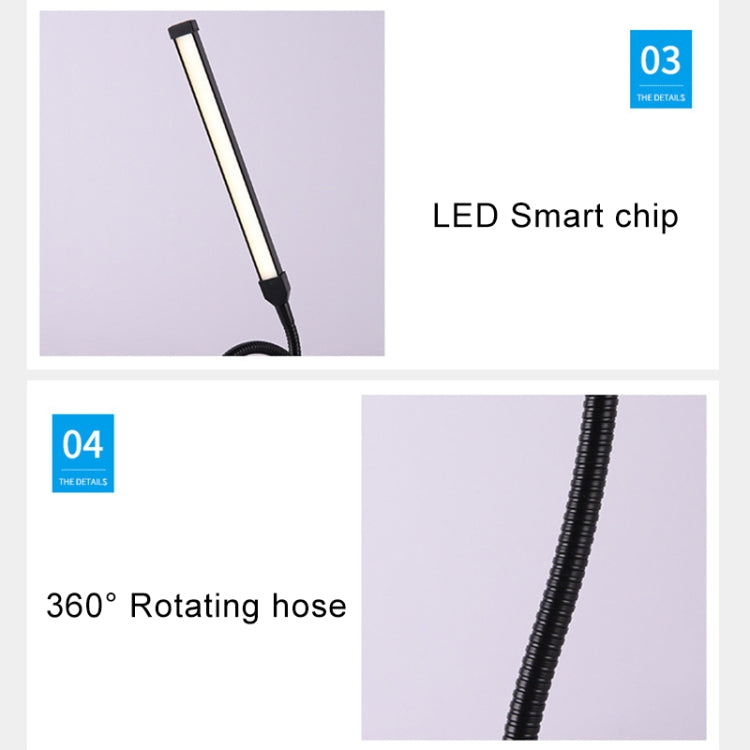 LED-Schreibtischlampe, 8 W, faltbar, verstellbar, Augenschutz, Tischlampe, USB-Plug-in-Version, USB-Plug-in-Version (schwarz), USB-Plug-in-Version (weiß)