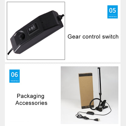 LED-Schreibtischlampe, 8 W, faltbar, verstellbar, Augenschutz, Tischlampe, USB-Plug-in-Version, USB-Plug-in-Version (schwarz), USB-Plug-in-Version (weiß)
