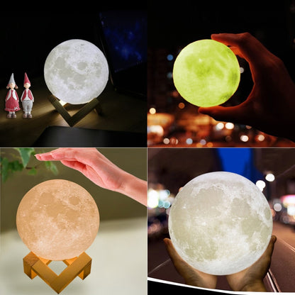 Energiesparendes LED-Nachtlicht mit 16 wechselnden Farben und USB-Aufladung, mit Holzhalterung und Fernbedienung, Touch mit Fernbedienung, 16 Farben (8 cm)