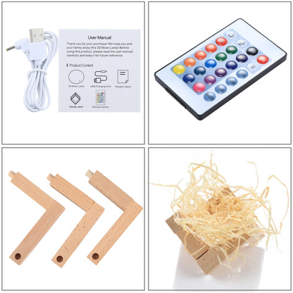 Energiesparendes LED-Nachtlicht mit 16 wechselnden Farben und USB-Aufladung, mit Holzhalterung und Fernbedienung, Touch mit Fernbedienung, 16 Farben (8 cm)