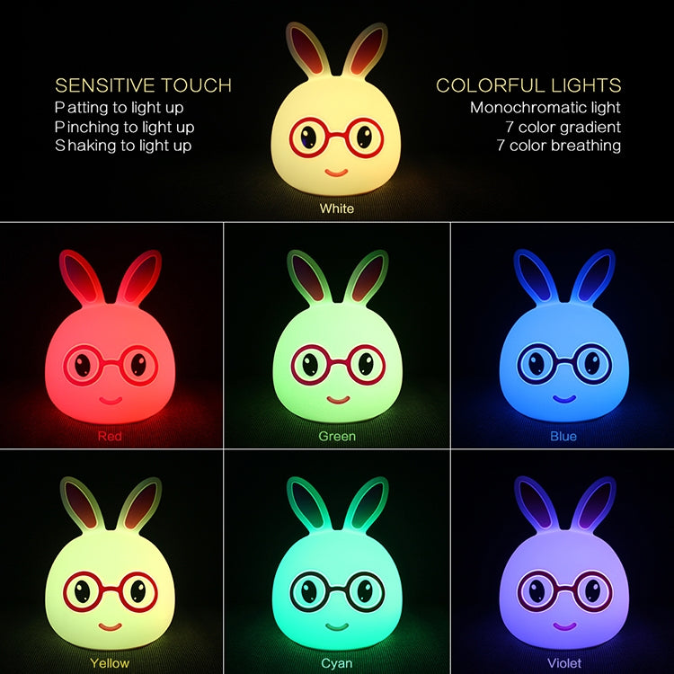 Happy Rabbit Creative Touch 3D LED Dekoratives Nachtlicht, USB-Ladeversion