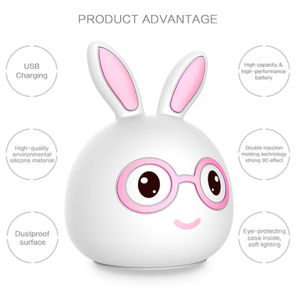 Happy Rabbit Creative Touch 3D LED Dekoratives Nachtlicht, USB-Ladeversion