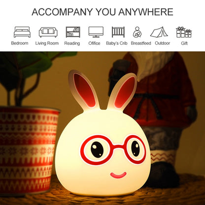 Happy Rabbit Creative Touch 3D LED Dekoratives Nachtlicht, USB-Ladeversion