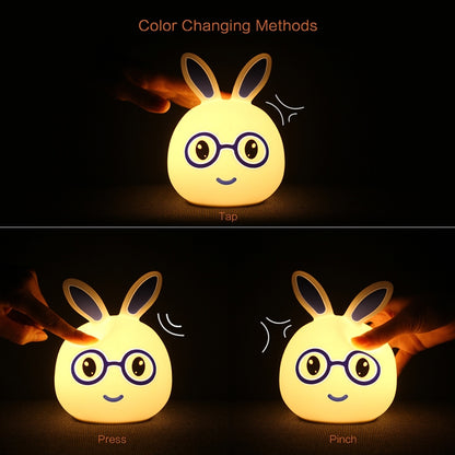Smiling Rabbit Creative Touch 3D-LED-Dekorationsnachtlicht, USB-Ladeversion, USB-Ladeversion (Pink), USB-Ladeversion (Blau)