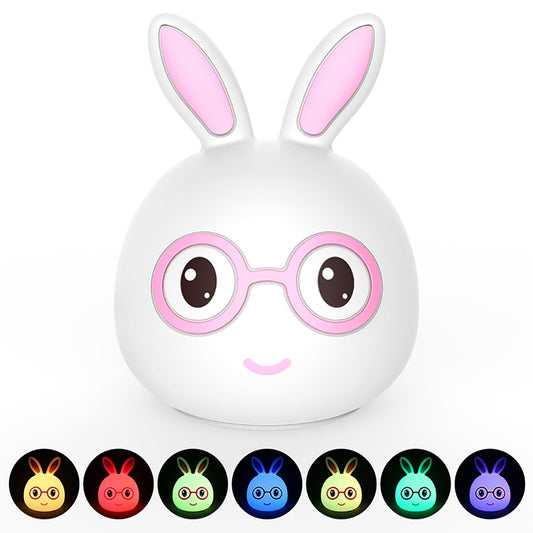 Smiling Rabbit Creative Touch 3D-LED-Dekorationsnachtlicht, USB-Ladeversion, USB-Ladeversion (Pink), USB-Ladeversion (Blau)