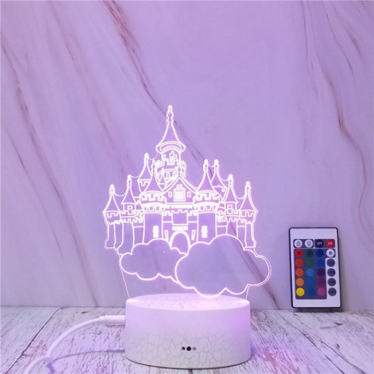 Schloss im Himmel Form Kreative Crack Touch Dimming 3D Buntes dekoratives Nachtlicht mit Fernbedienung, Schloss im Himmel Form
