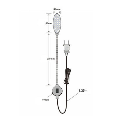 LED-Nähmaschinenlampe, dimmbar, magnetisch, energiesparend, 30 Lampenperlen, 30 Perlen