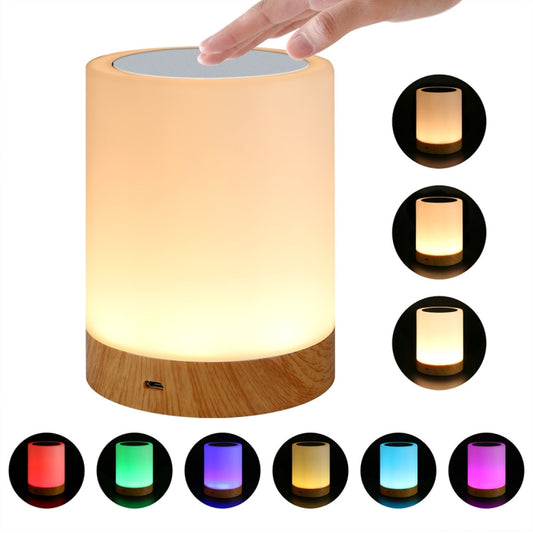 Buntes kreatives Holzmaserungs-Ladenachtlicht Touch-Atmosphärenlicht