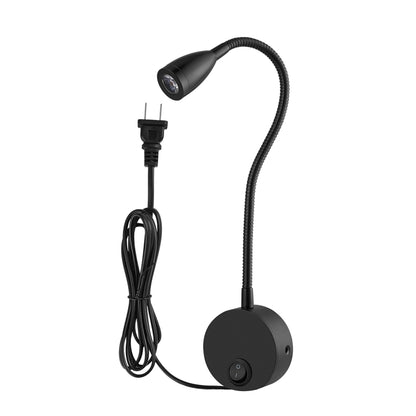 160 LM 3000–3200 K Wandleuchte, CE-/FCC-zertifiziert, Schwanenhalslänge: 30 cm, US-/EU-Stecker, Standardlieferung: US-Stecker, CL-06b schwarzes Gehäuse