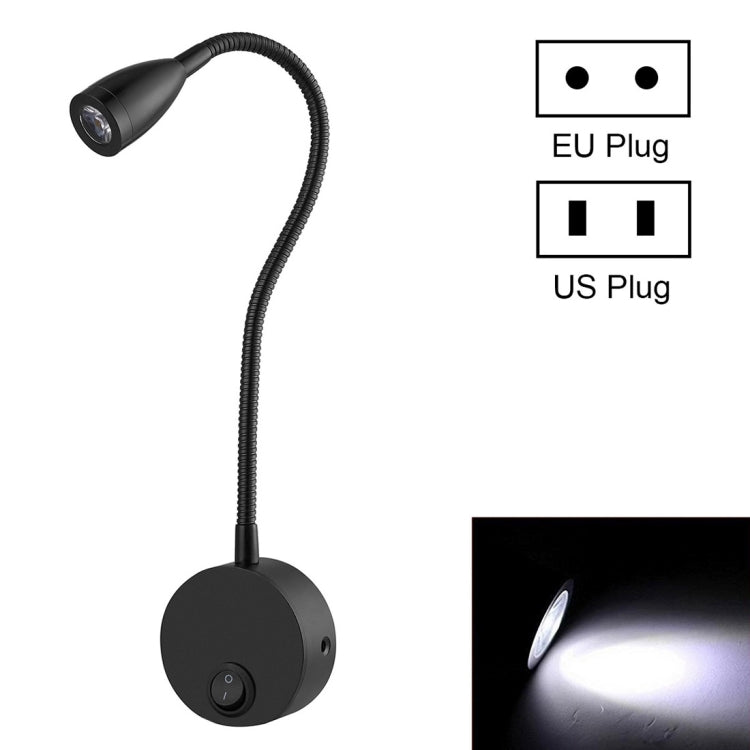 160 LM 3000–3200 K Wandleuchte, CE-/FCC-zertifiziert, Schwanenhalslänge: 30 cm, US-/EU-Stecker, Standardlieferung: US-Stecker, CL-06b schwarzes Gehäuse