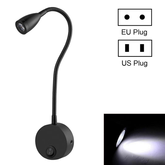 160 LM 3000–3200 K Wandleuchte, CE-/FCC-zertifiziert, Schwanenhalslänge: 30 cm, US-/EU-Stecker, Standardlieferung: US-Stecker, CL-06b schwarzes Gehäuse
