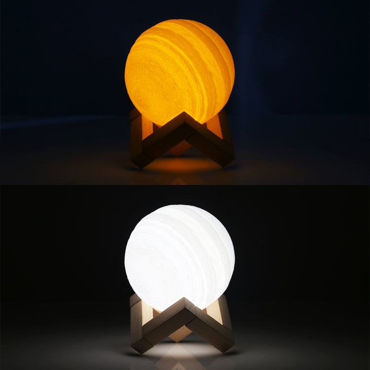 Energiesparendes LED-Nachtlicht mit USB-Aufladung und zwei Farbwechseln, mit Holzhalterung, Touch-Steuerung, zweifarbig (10 cm)