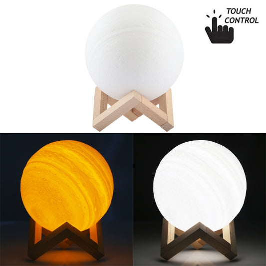 Energiesparendes LED-Nachtlicht mit USB-Aufladung und zwei Farbwechseln, mit Holzhalterung, Touch-Steuerung, zweifarbig (15 cm)