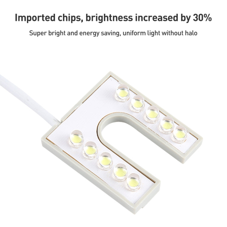 10 LEDs Nähmaschinenlampe U-förmig Highlight Magnet Arbeitsenergiesparlampe
