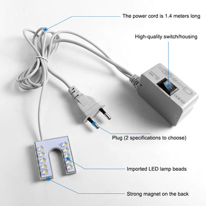10 LEDs Nähmaschinenlampe U-förmig Highlight Magnet Arbeitsenergiesparlampe
