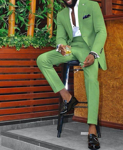 Two-button Coat Men's Two-piece Suit