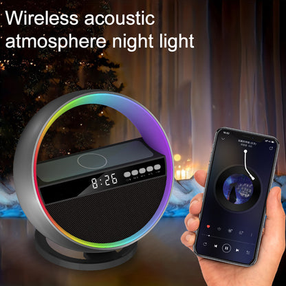 Multifunctional RGB Night Light: Bluetooth Speaker & Wireless Charger