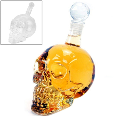 Totenkopfflasche aus Kristallglas für Wodka, Whisky, Bier, Likör, Rotwein und andere Getränke, 350 ml