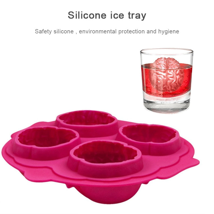 Silikon-Eiswürfelform in Brain-Freeze-Form (zufällige Farbauswahl), Gehirnform