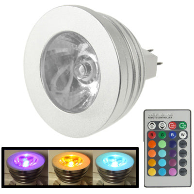 MR16 3W RGB LED-Glühbirne, Lichtstrom: 400-450LM, mit Fernbedienung, DC 12V