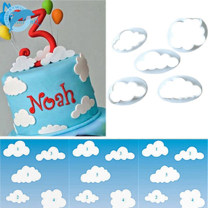 10 PCS Kuchenform Wolke Fondant Kuchen Dekoration Druck Stanzform, Wolkenform
