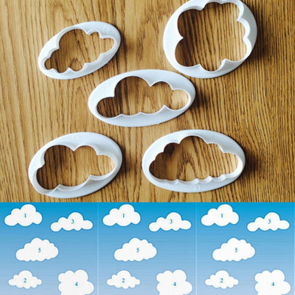 10 PCS Kuchenform Wolke Fondant Kuchen Dekoration Druck Stanzform, Wolkenform