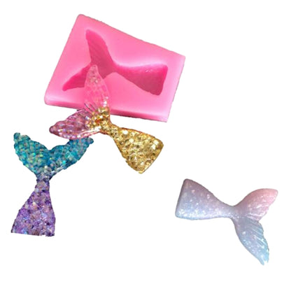 10 PCS Fondant Meerjungfrau Fischschwanz Silikonform Backwerkzeuge Schokoladenkuchen Dekorationsform, Fischschwanzform